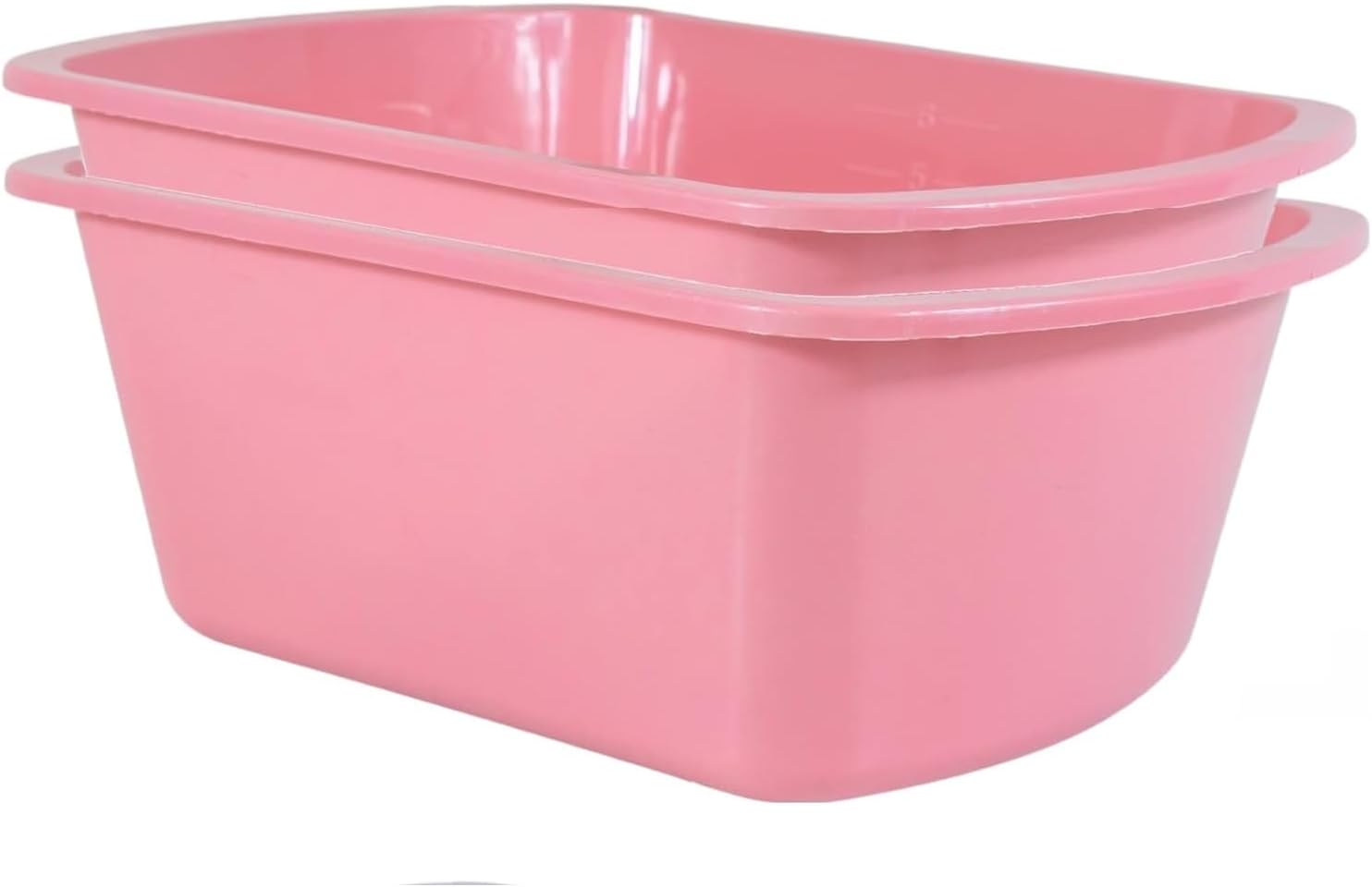 Rectangular Portable Wash Basin Plastic Bedside Soaking Tub Set