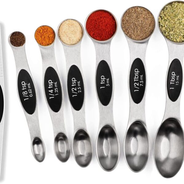 Magnetic Stainless Steel Measuring Spoons Set with Leveler