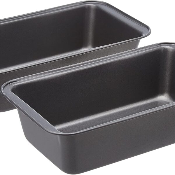 Nonstick Steel Loaf Baking Pans Set of Two Gray
