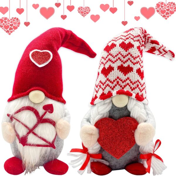 Valentine Gnome Couple Plush Decorations Romantic Gift Home