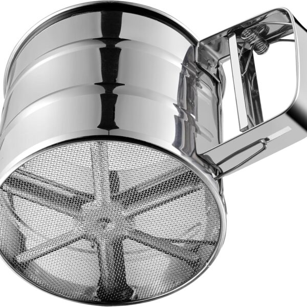 Premium Stainless Steel Handheld Double Mesh Flour Sifter Gray