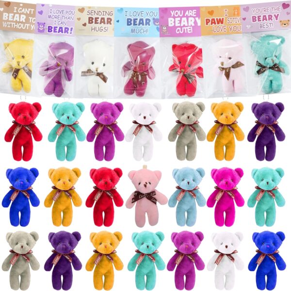 24-Piece Valentine Plush Bears Gift Cards Party Favors