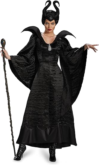 Maleficent Costume Deluxe Dress with Headpiece for Women