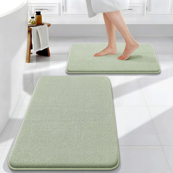 Soft Absorbent Memory Foam Bathroom Rugs Set, Non-Slip