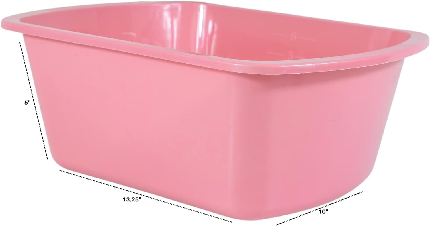 Rectangular Portable Wash Basin Plastic Bedside Soaking Tub Set - Image 2