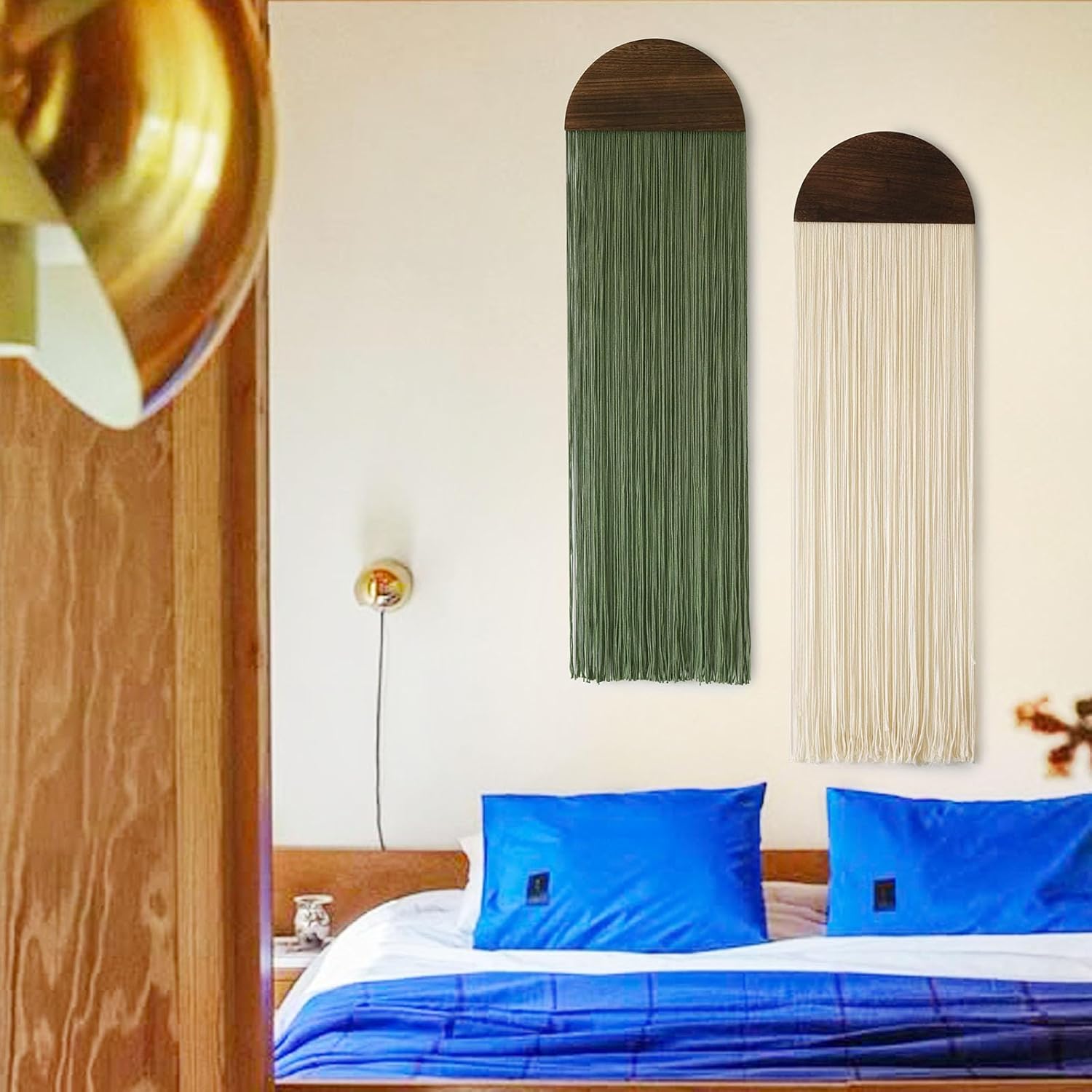 Boho Macrame Wall Hanging Set Handmade Tassel Tapestry Decor - Image 2