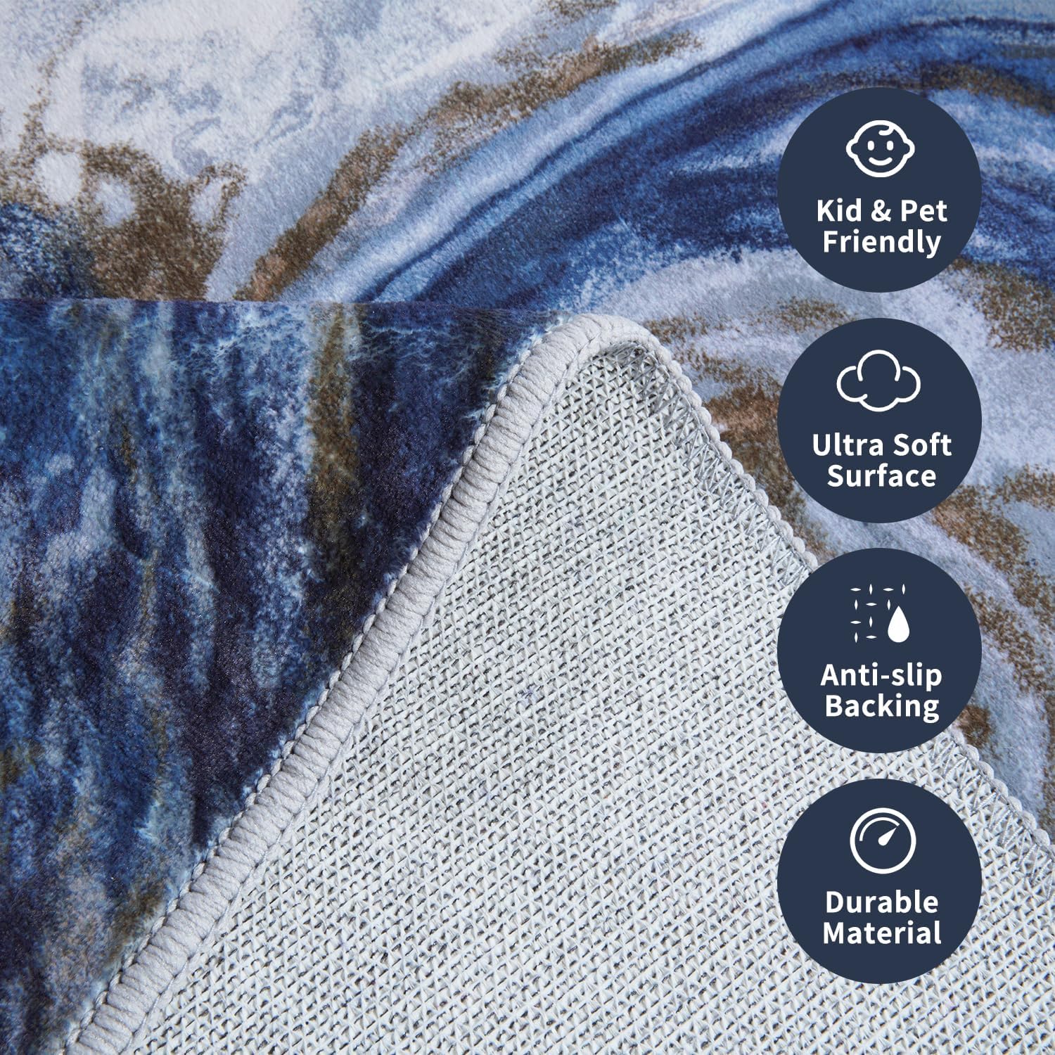 6x9 Area Rugs for Living Room, Modern Abstract Machine Washable Stain-Resistant Rug, Pet & Kid-Friendly Carpet for Dining, Playroom, Office - Image 4