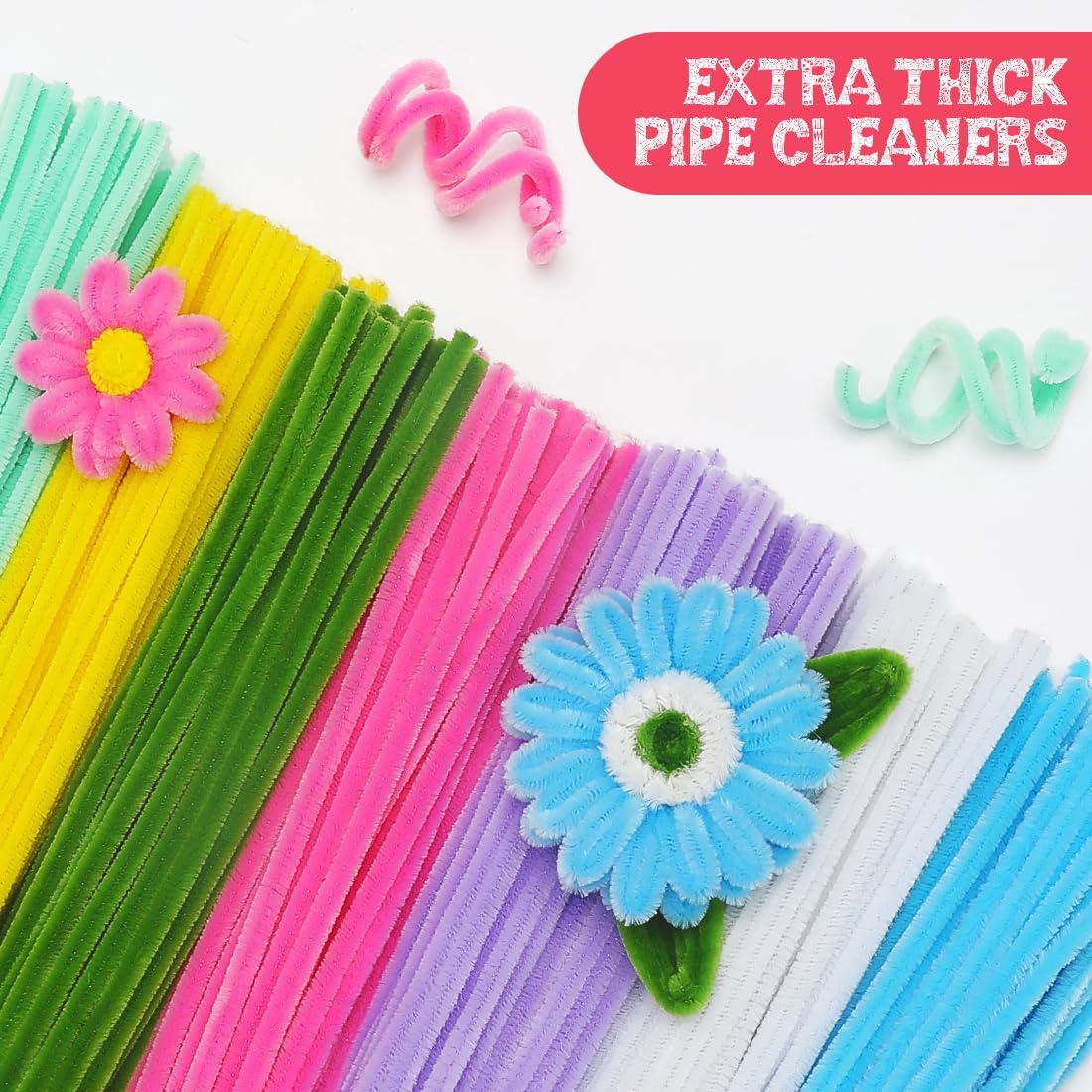 Multi-Colored Pipe Cleaner Craft Kit for Flower Projects - Image 4