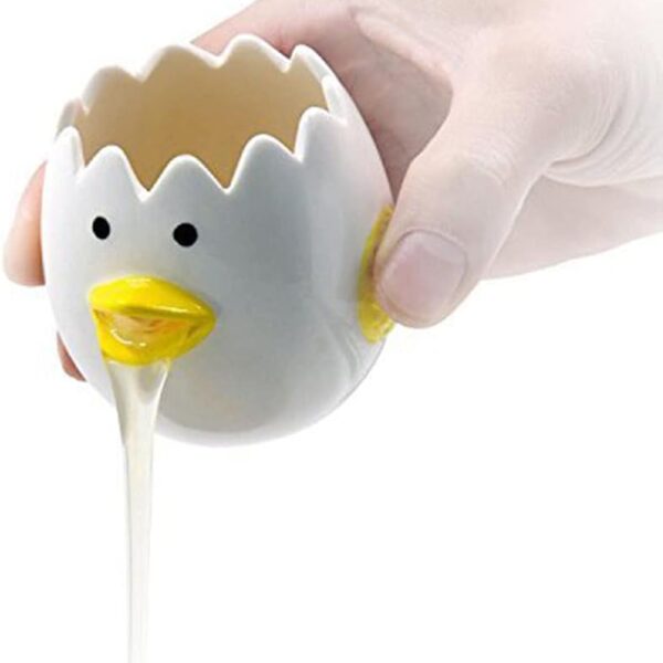 Ceramic Chicken Egg Separator, Yolk & White Splitter, Dishwasher Safe Kitchen Gadget, Yellow