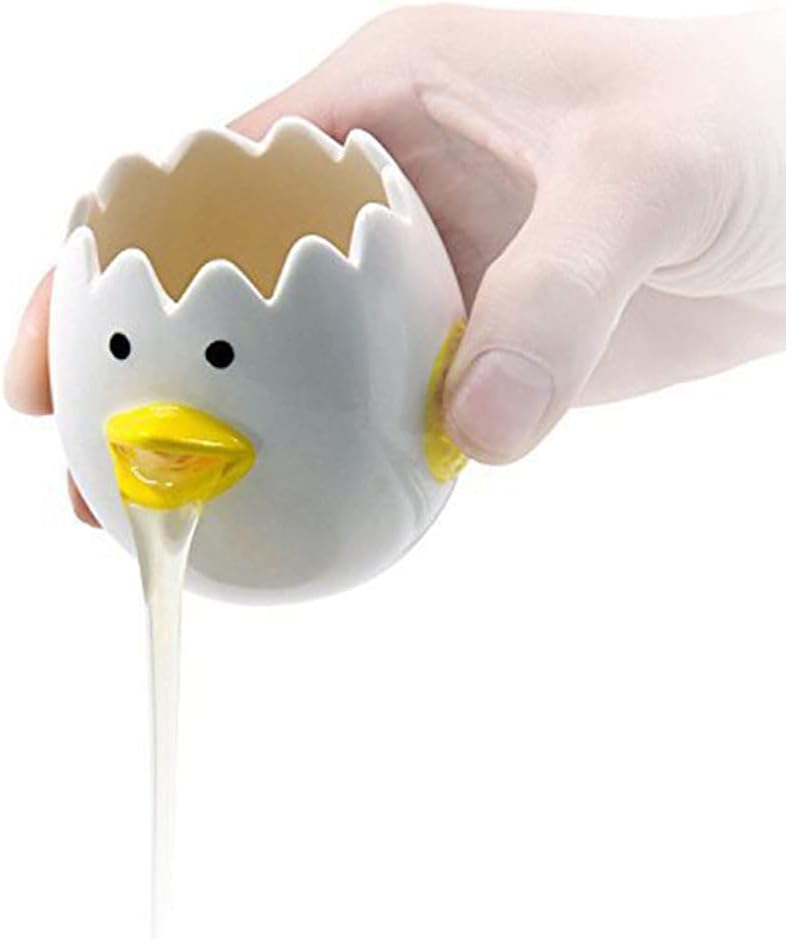 Ceramic Chicken Egg Separator, Yolk & White Splitter, Dishwasher Safe Kitchen Gadget, Yellow