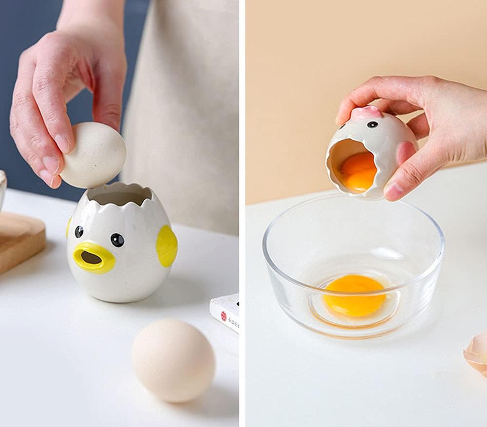 Ceramic Chicken Egg Separator, Yolk & White Splitter, Dishwasher Safe Kitchen Gadget, Yellow - Image 4