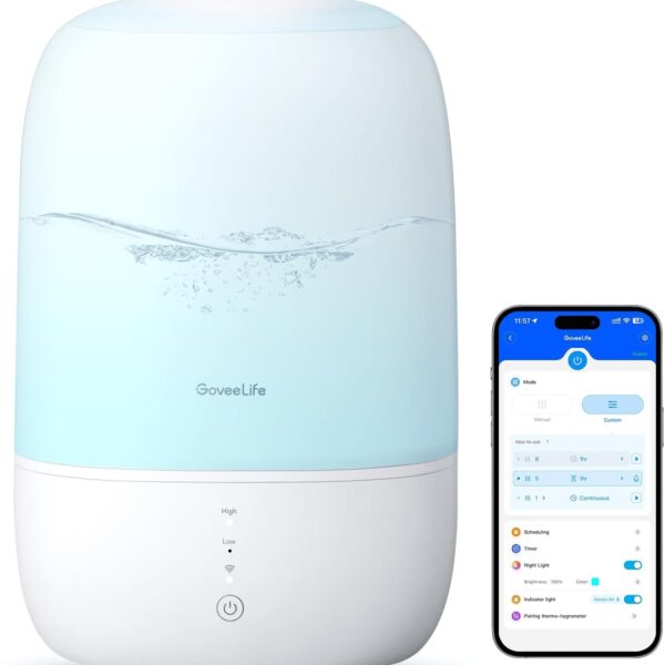 3L Smart Cool Mist Humidifier with Essential Oil Diffuser, Wi-Fi, Night Light, Alexa-Compatible