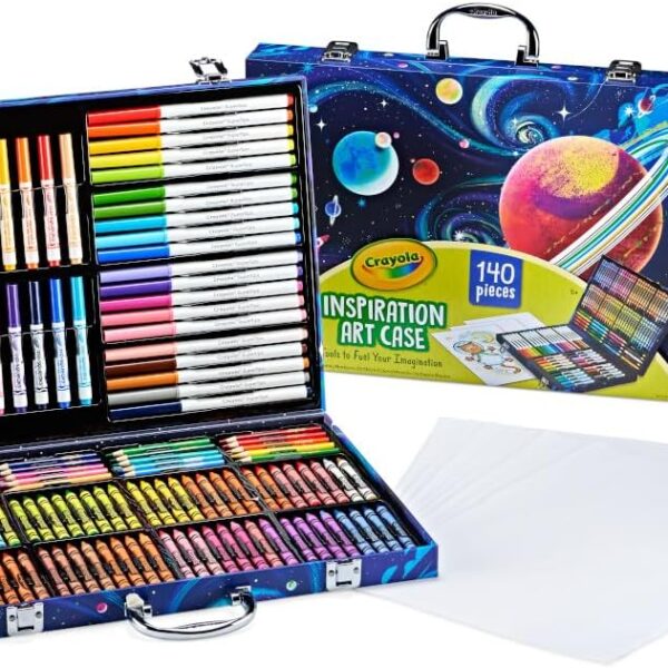 140-Piece Kids Space Art Case, Crayons, Markers & Pencils, Ages 5–7