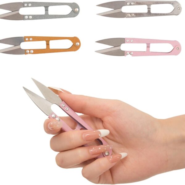 4-Pack 4.1″ High Carbon Steel Mini Sewing Scissors, Precision Craft Snips for DIY, Sewing & Knitting