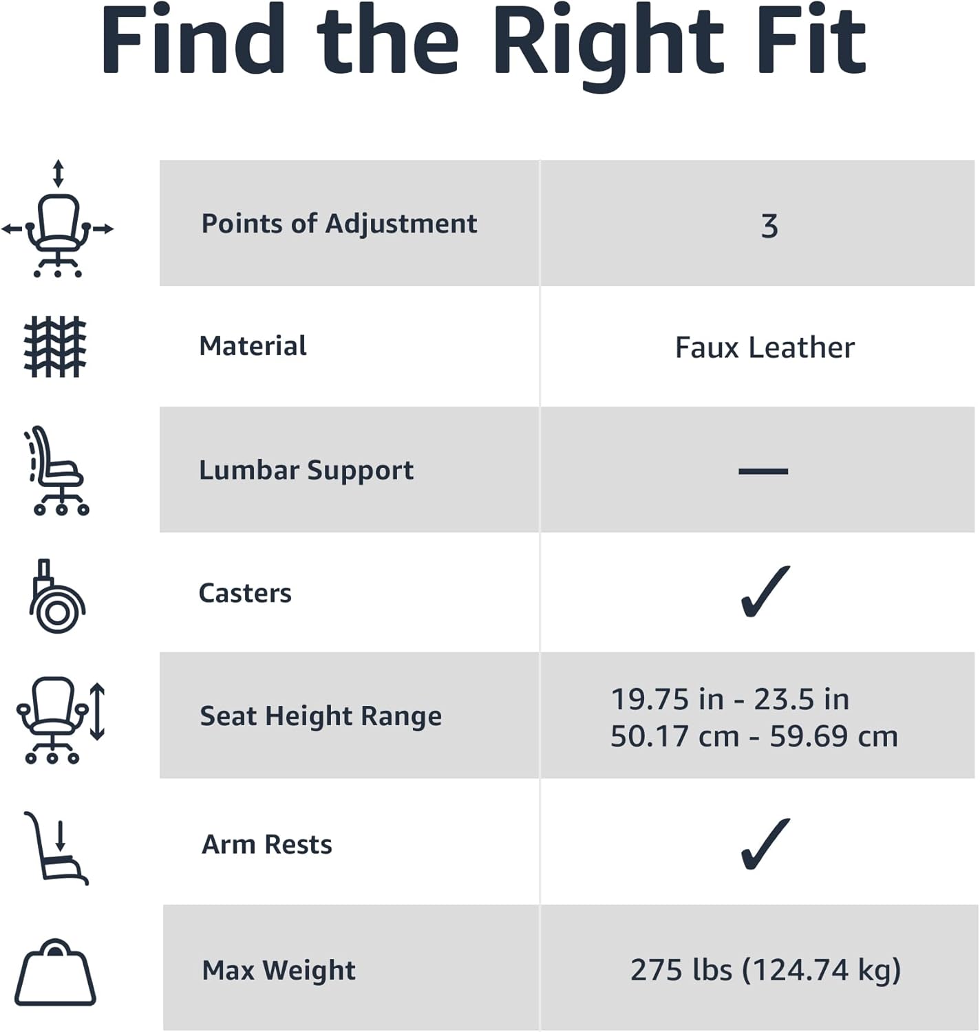 Cream PU Mid-Back Office Chair, Padded, Adjustable Height, With Armrests, 26×23.75×42″ - Image 3