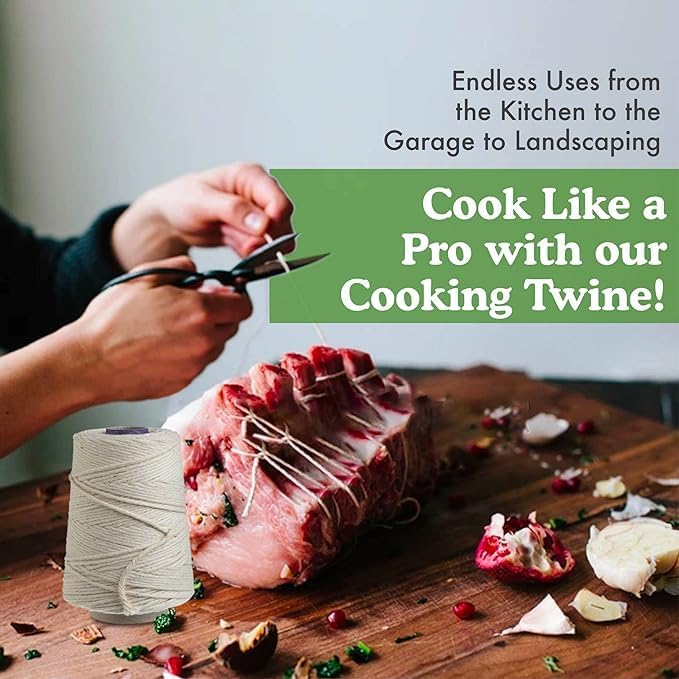 Butcher’s Cooking Twine, 500 ft Heavy-Duty 16-Ply Cotton Kitchen String, Food-Safe, 2.4 mm, Natural - Image 4