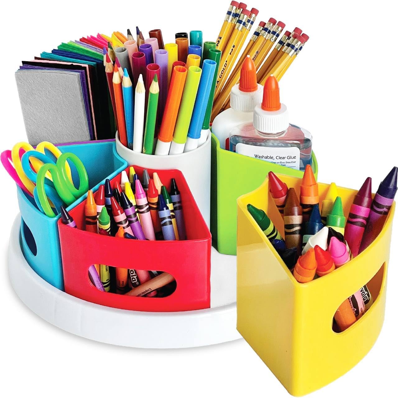 Rotating Art Supply Organizer Caddy, Crayon, Marker & Pencil Storage