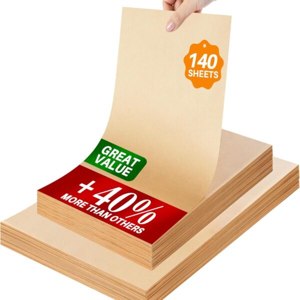 140-Pack 9×13″ Parchment Paper Sheets, Unbleached, Non-Stick, Greaseproof, Oven & Air Fryer Baking Liners