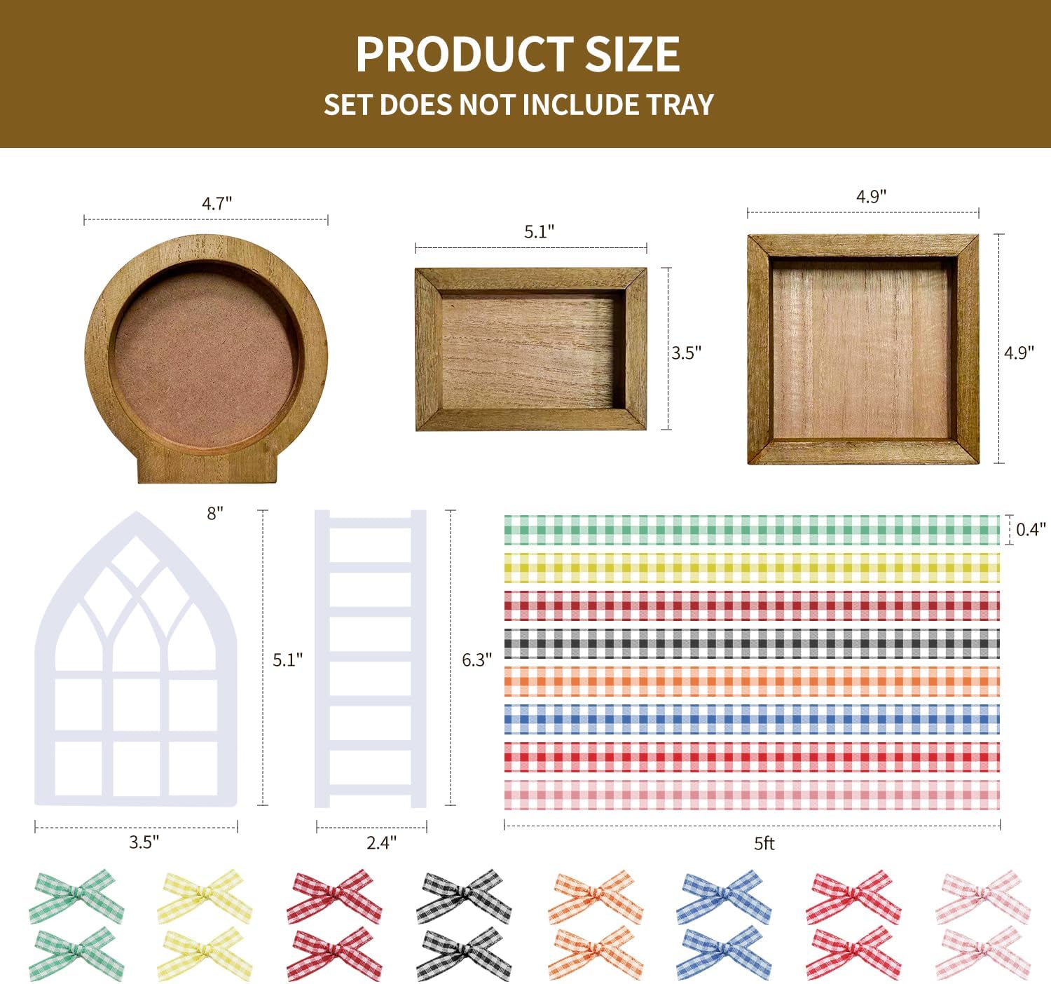 Valentine’s Day Tiered Tray Decor Set, Interchangeable Wooden Frames, Mini Arch & Ladder, Seasonal Home Decoration (No Tray) - Image 4