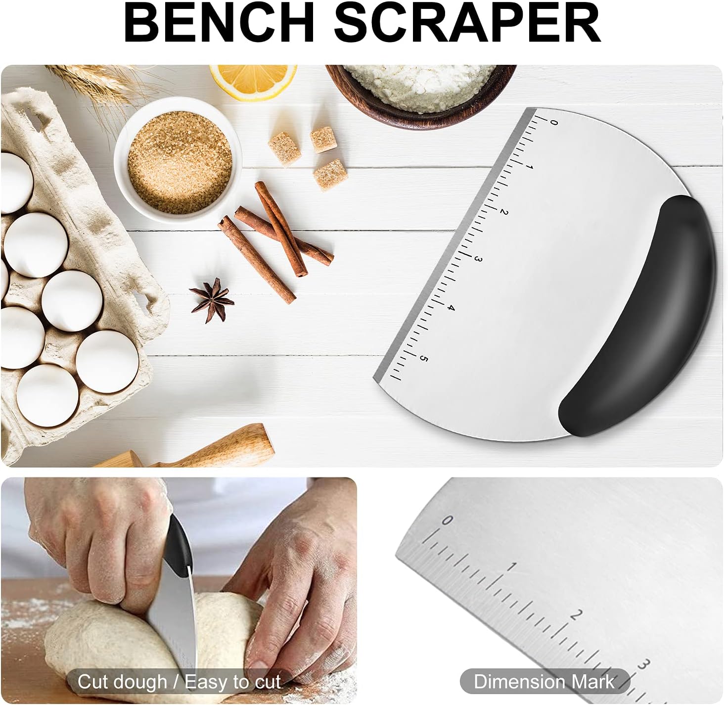 5-Piece Pastry Tool Set, Silicone Baking Mats, Stainless Steel Pastry Blender, Dough & Biscuit Cutter, Dough Scraper - Image 2