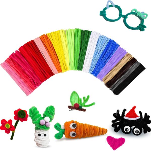 Pipe Cleaners Craft Bulk, 200-Piece Chenille Stems, Kids DIY Art Supplies