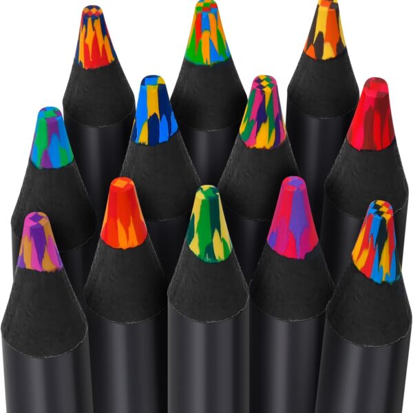 12-Color Rainbow Pencils, Kids Art Supplies, Valentines & Easter Party Favors, Ages 8–12