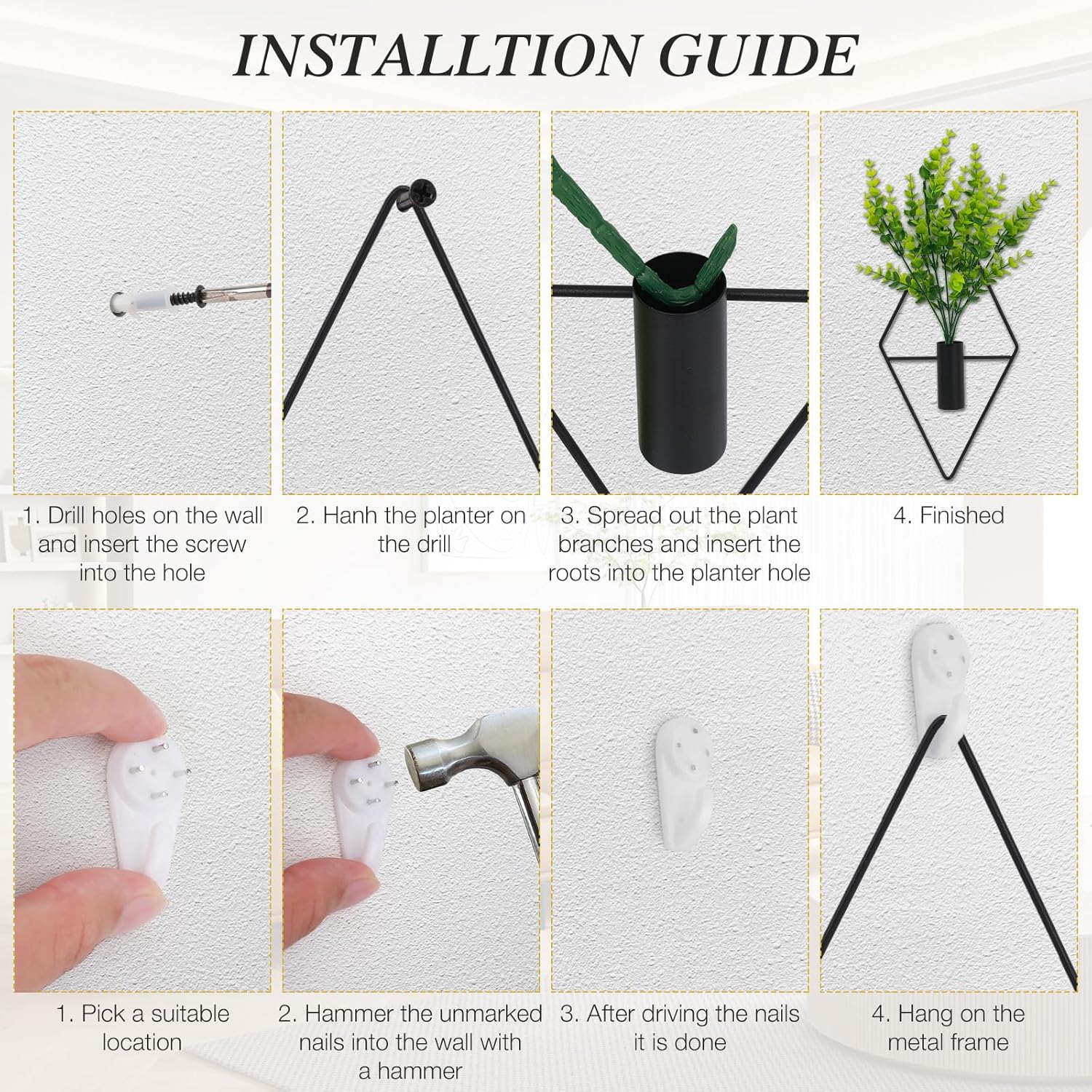 3-Piece Artificial Eucalyptus Wall Plants, Boho Wall Decor - Image 2