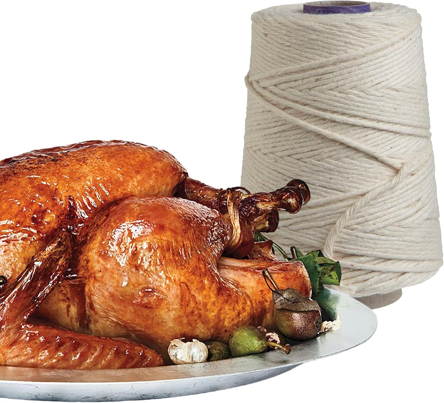 Butcher’s Cooking Twine, 500 ft Heavy-Duty 16-Ply Cotton Kitchen String, Food-Safe, 2.4 mm, Natural - Image 2