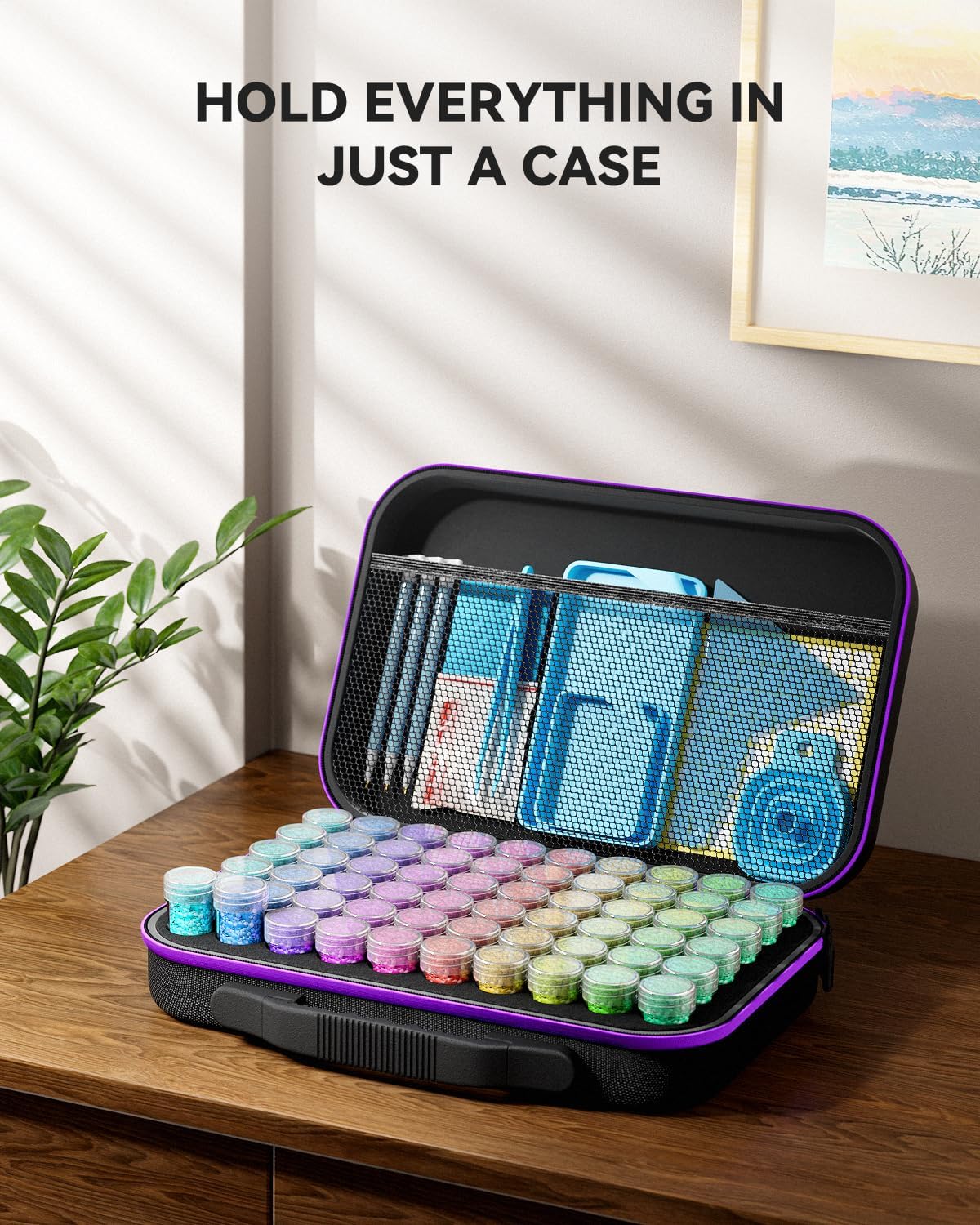 60-Slot Storage Container for Diamond Art & Bead Supplies, Portable Organizer - Image 4