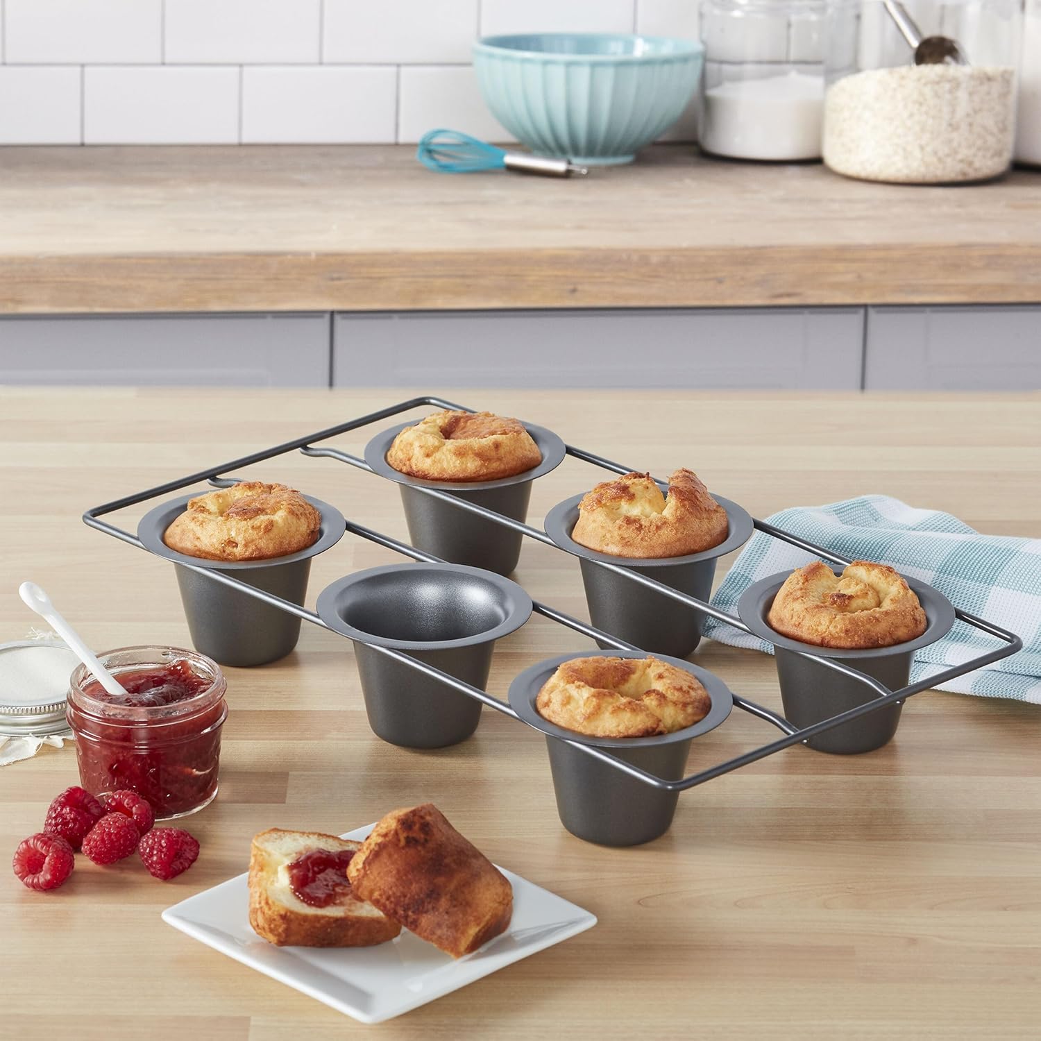 6-Cup Popover Pan, Heavyweight Aluminized Steel, Nonstick, for Yorkshire Pudding, Muffins & Popovers