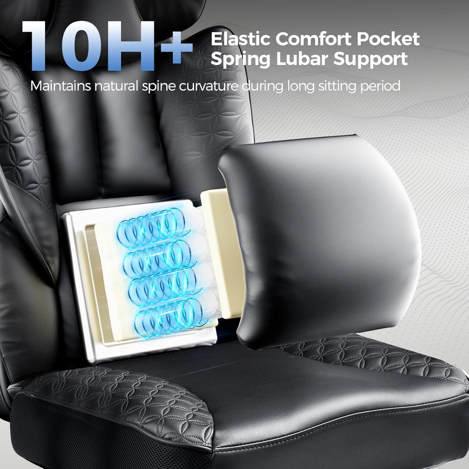 Matte Black Big & Tall Gaming Chair, 400lbs, High Back, Ergonomic Lumbar, Footrest - Image 2