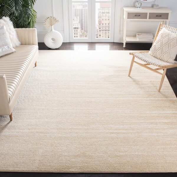 8×10′ Adirondack Area Rug, Champagne & Cream Ombre, Non-Shedding, Easy-Clean, Living Room & Bedroom