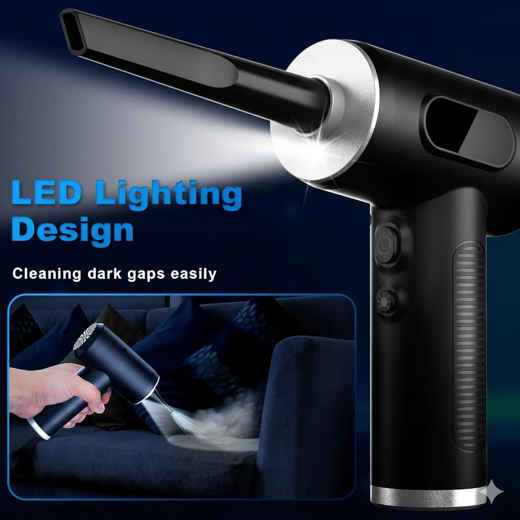 Cordless Electric Air Duster Adjustable LED Keyboard Blower - Image 4