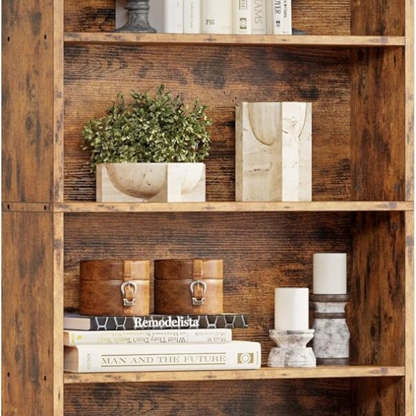 6 Tier Industrial Bookshelf, Tall Storage Rack for Home Office