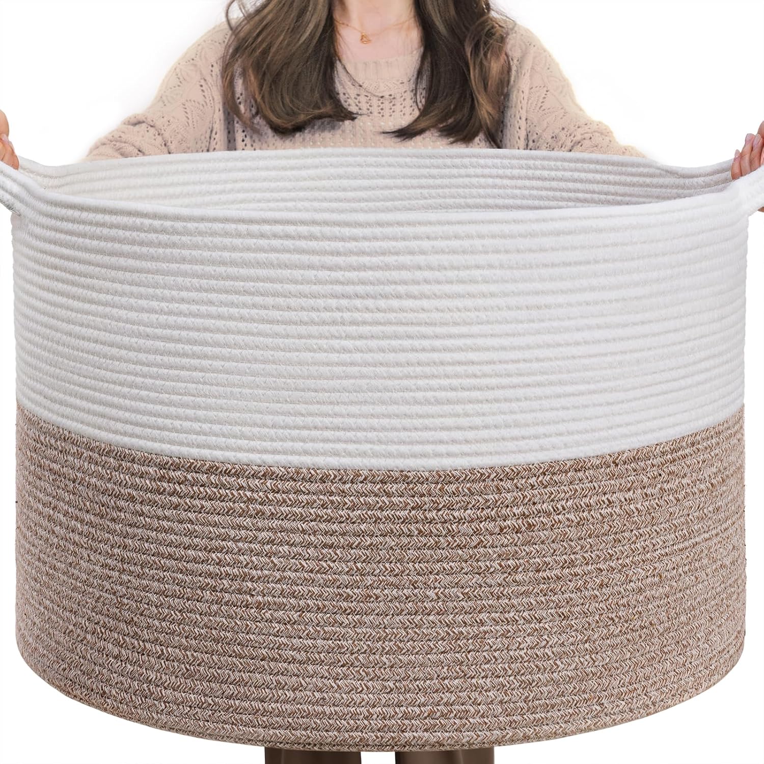 XXL Cotton Rope Basket, Large Toy and Laundry Storage