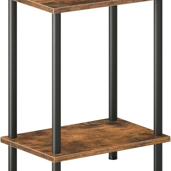 Small End Table with 2 Shelves, Nightstand for Bedroom