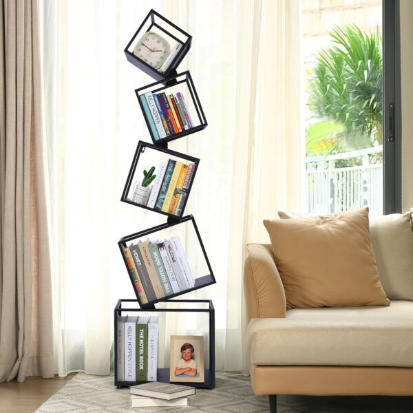 5-tier-geometric-metal-corner-bookshelf-modern-display-rack