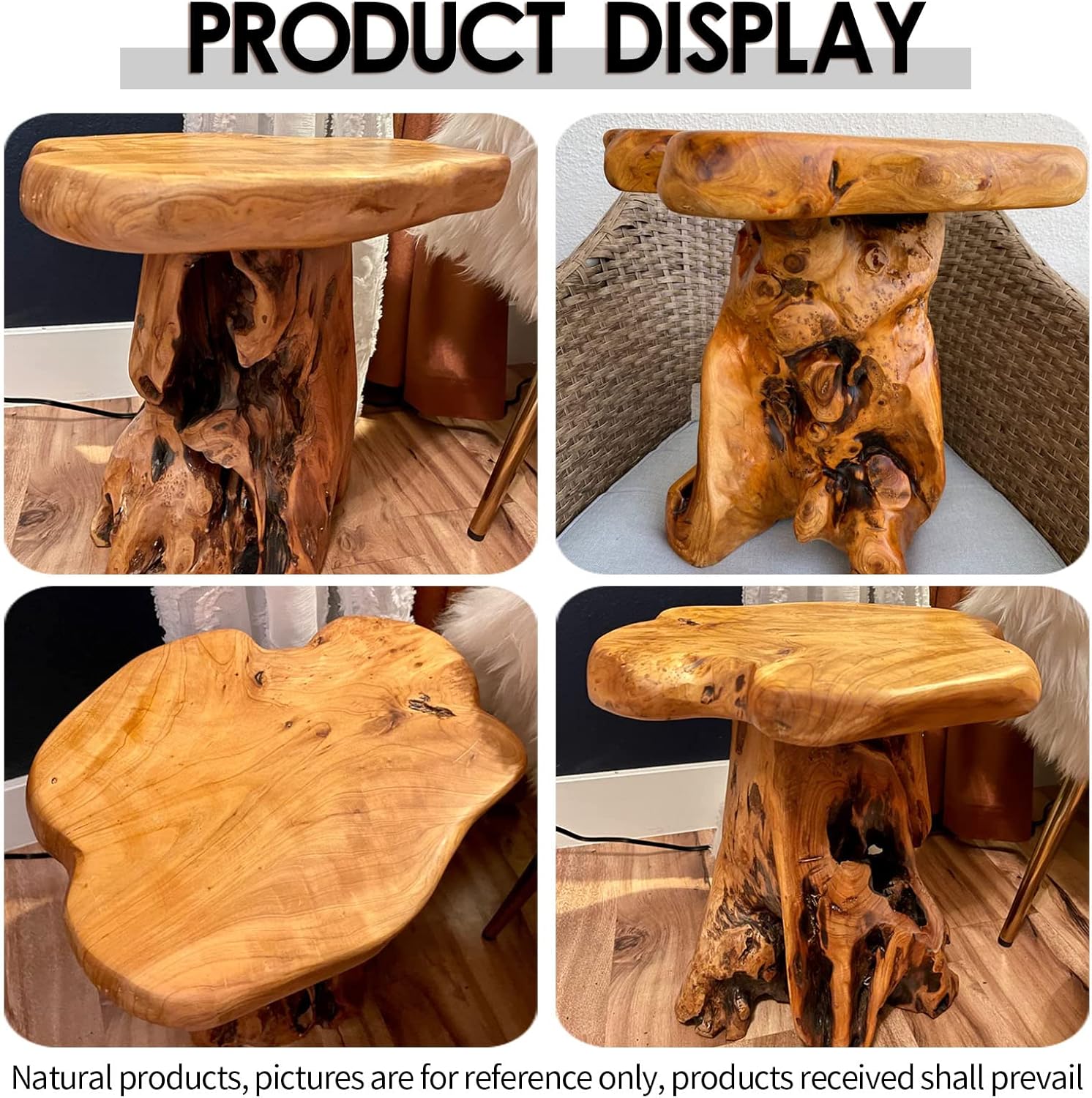 Small Live Edge Wood Side Table, Unique Plant Stand, Freeform Design - Image 3
