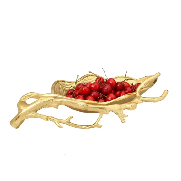 Decorative Gold Leaf Candy Dish for Elegant Tabletop Display