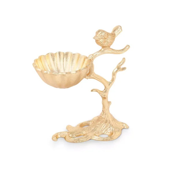 Gold Bird & Branch Sculpted Centrepiece Bowl, Decorative Showpiece