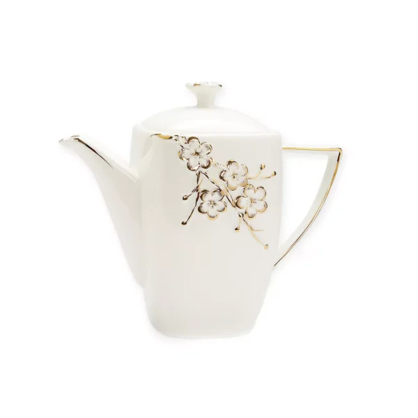 Floral Artwork Milk Dispenser with Elegant Handle, Decorative Serveware