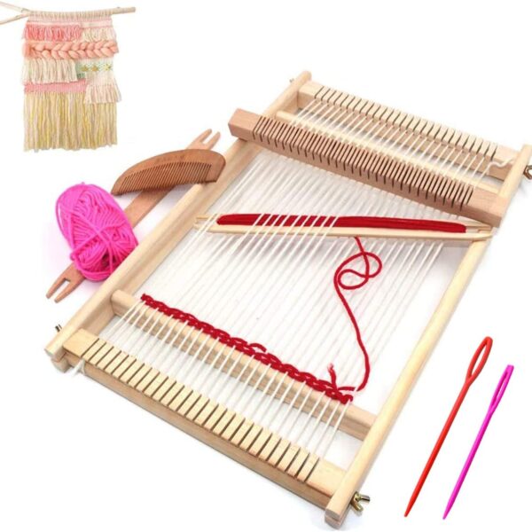 Large Wooden Frame Tapestry Loom Kit for Beginner Weavers