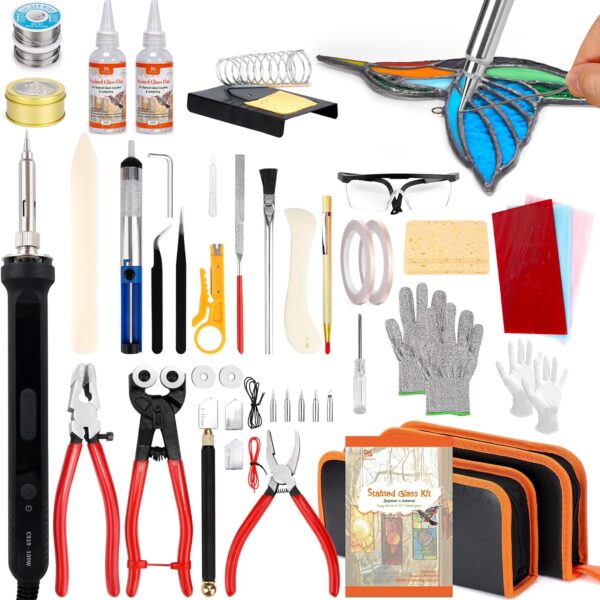 Beginner Stained Glass Kit with Adjustable Tools and Guided Instructions