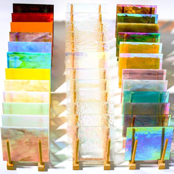 “Iridescent Cathedral Stained Glass Sheets for Artistic Crafting Projects