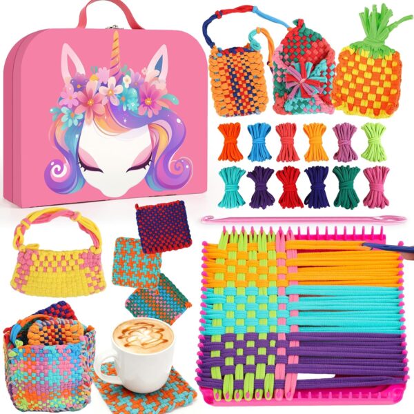 Beginner Weaving Loom Kit with Adjustable Tools and Creative Guidance